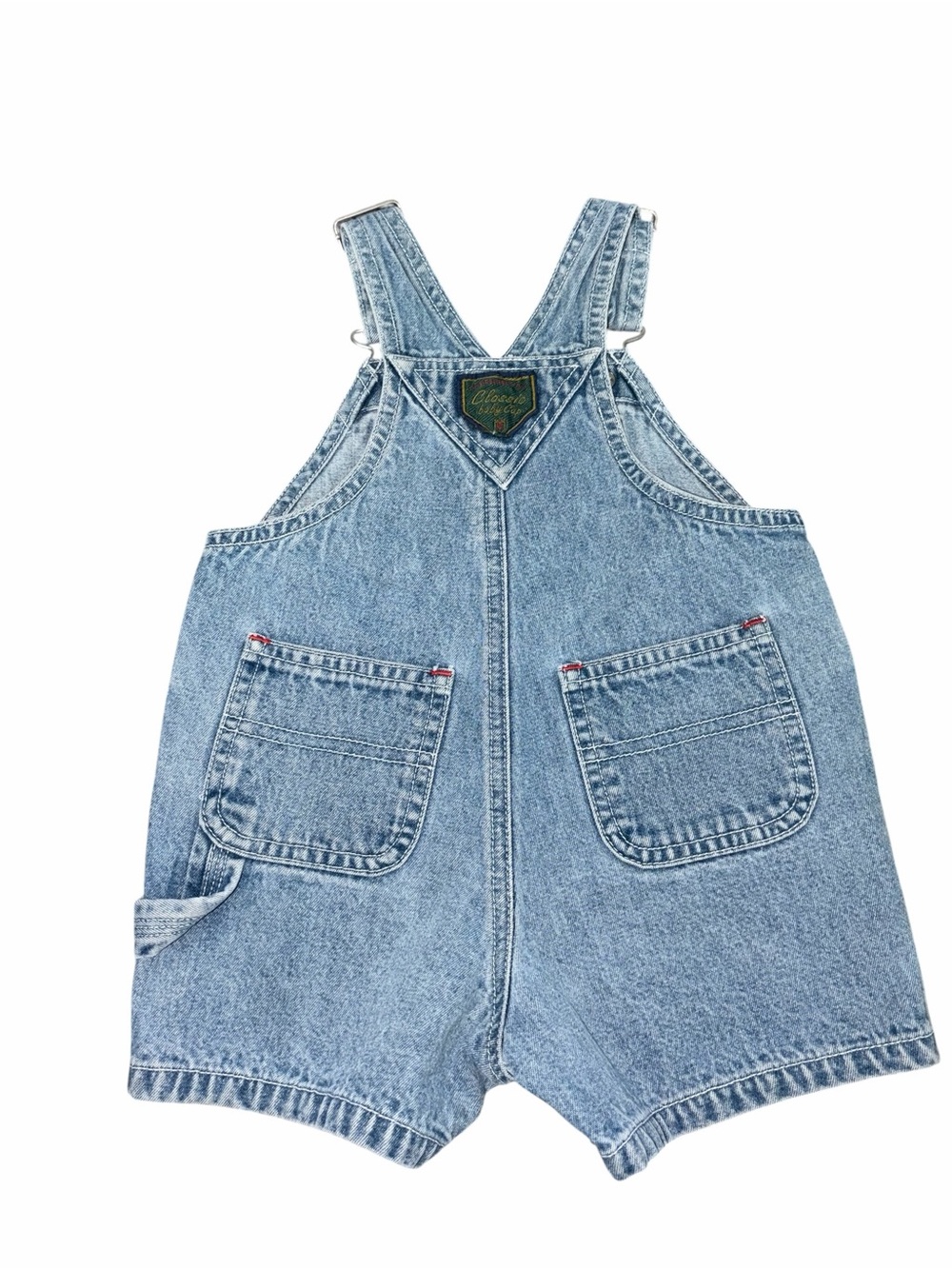 EUC 🔥 Vintage Classic Baby Gap Denim Shortalls 90s 3-6 months Light Wash Denim